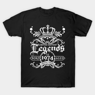 50th Years Old Birthday Tee Legends Born 1974 Vintage T-Shirt